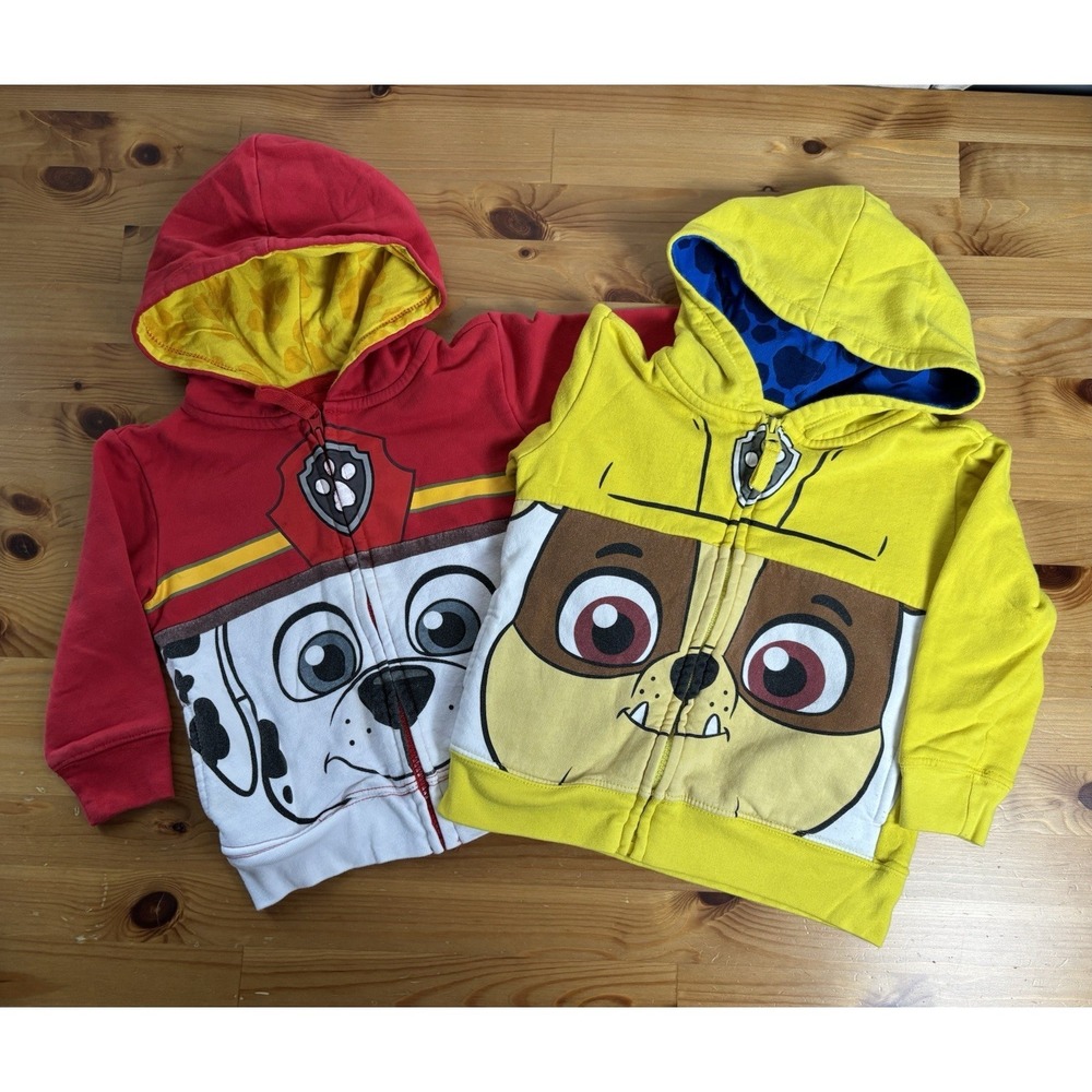Nickelodeon Toddler Paw Patrol Character Marshall/Rubble Hoodie Bundle Size 2-3T